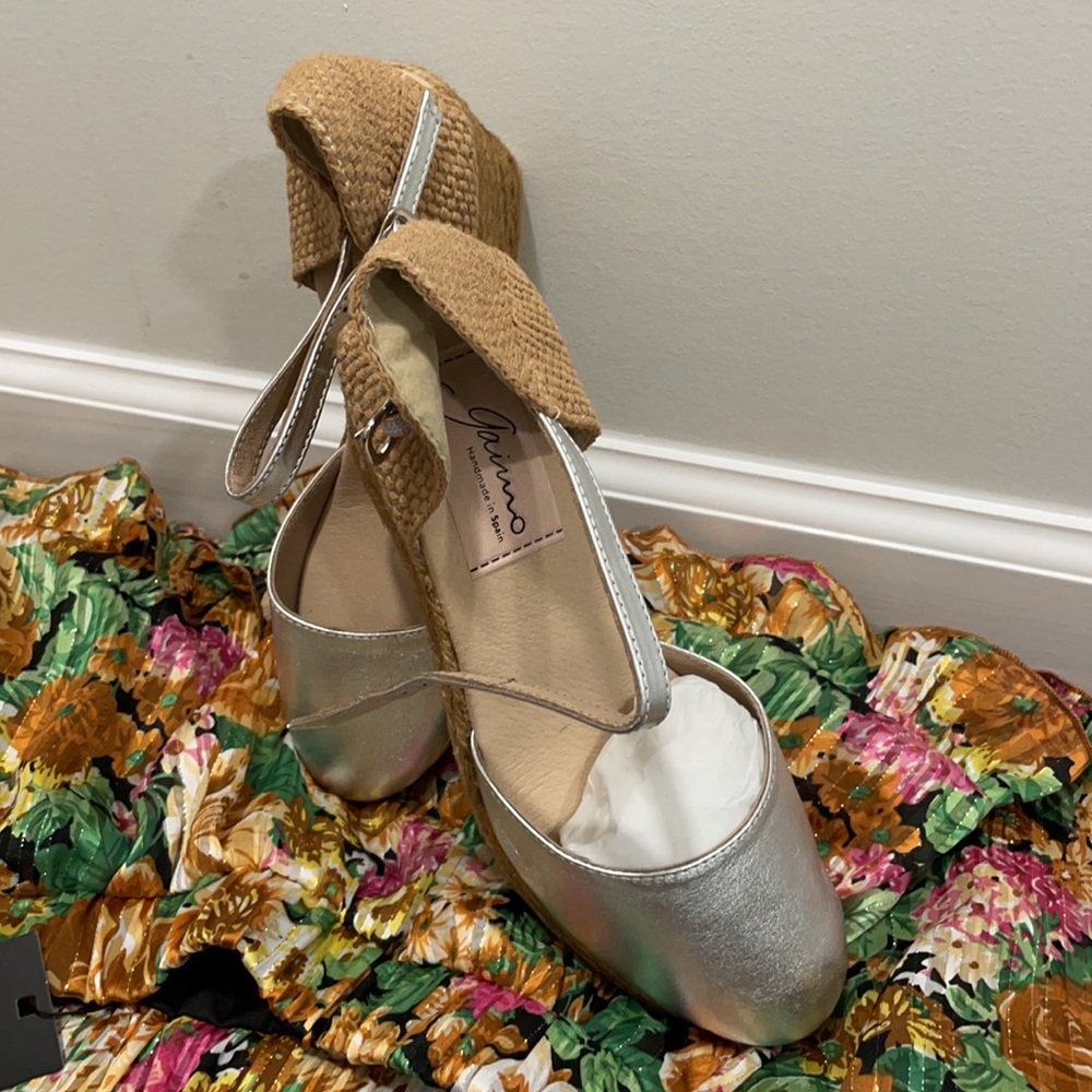 New Silver Espadrille size 38